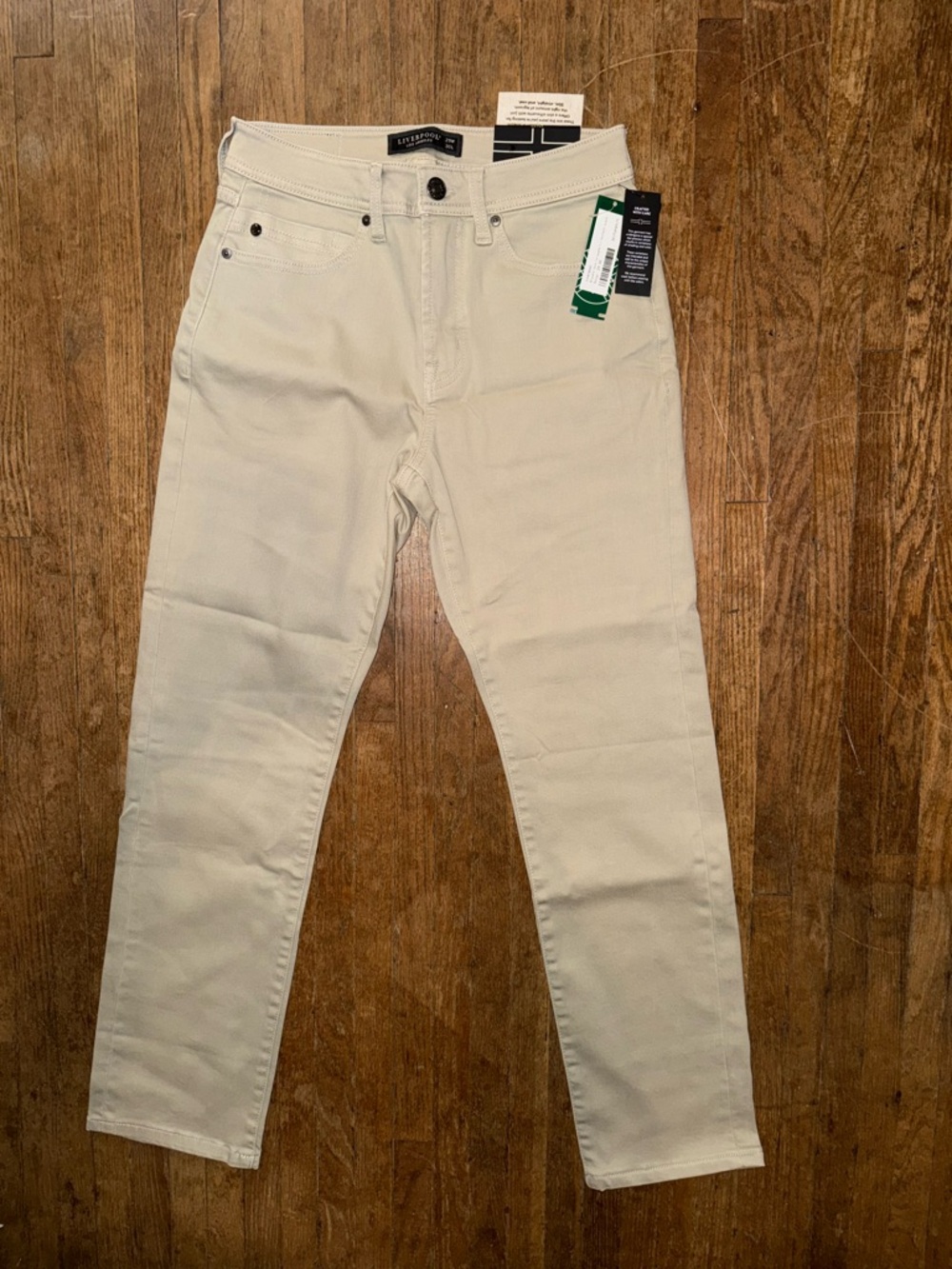 Light Cream Straight Leg Jeans
